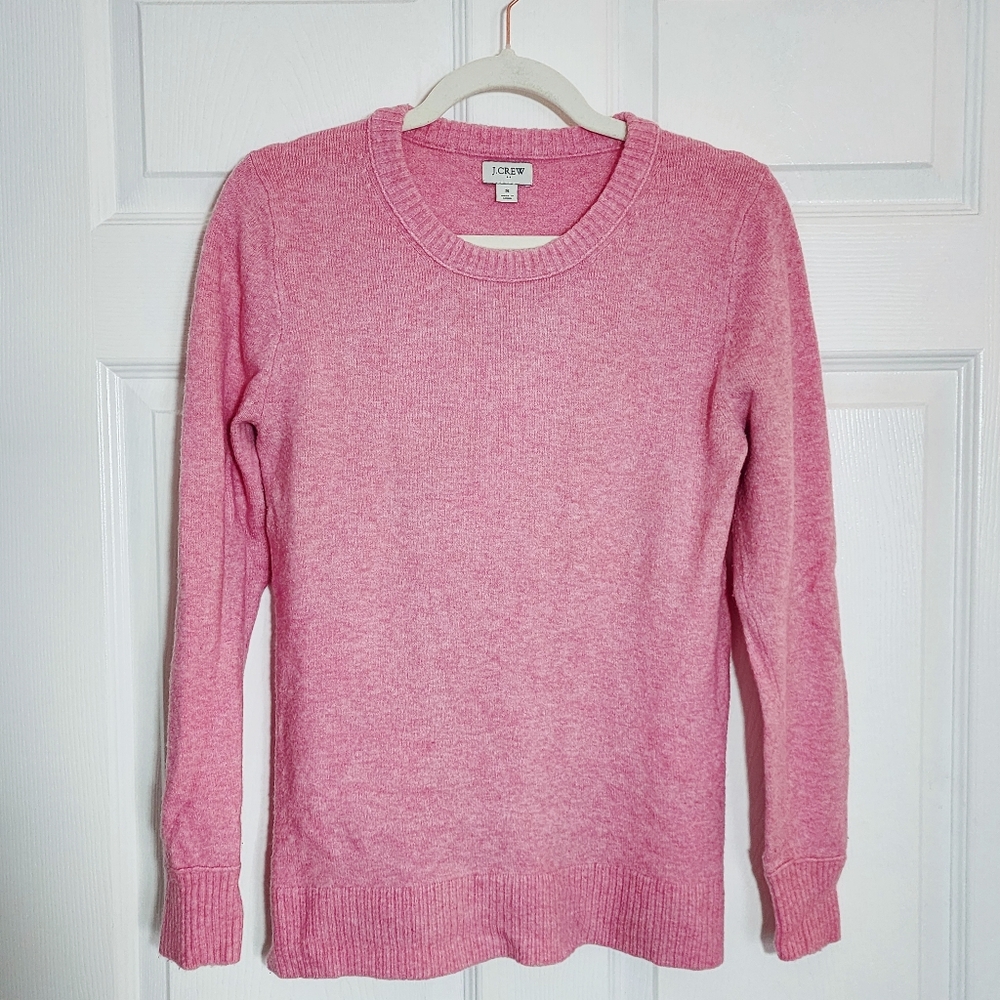 J.crew Long Sleeve Crew Neck Sweater Extra Soft Yarn - Pink, Small